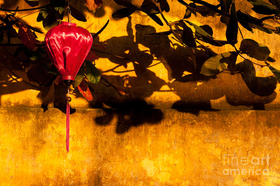Ochre Wall Silk Lantern 02 Photograph by Rick Piper Photography