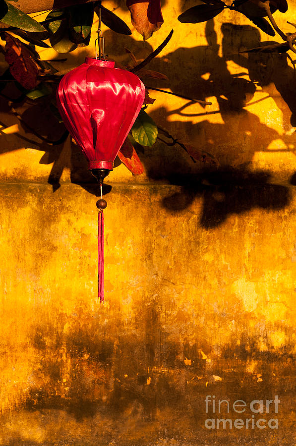 Ochre Wall Silk Lantern 03  Photograph by Rick Piper Photography