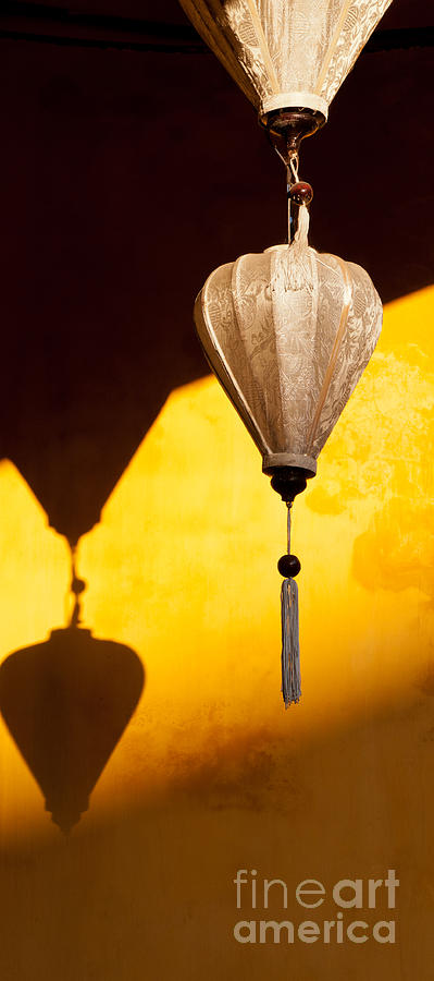 Ochre Wall Silk Lanterns  Photograph by Rick Piper Photography