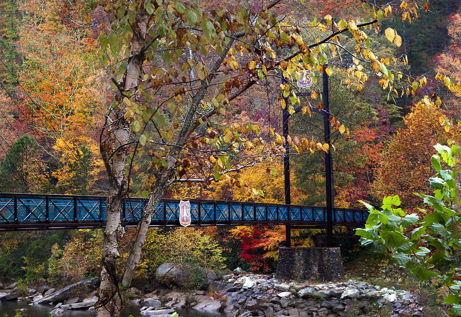 Fall Photograph - Ocoee River Bridge by Debra and Dave Vanderlaan