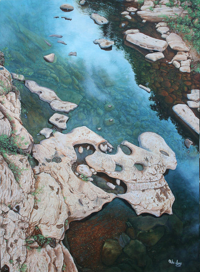 Ocoee River Low Tide Painting by Mike Ivey