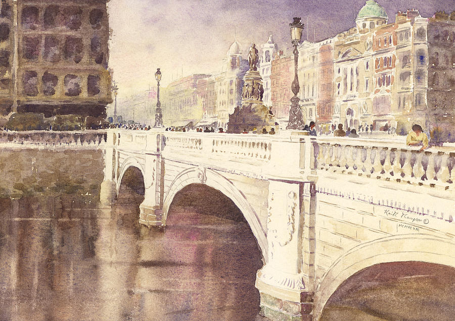 OConnell Bridge Dublin Ireland Painting by Keith Thompson