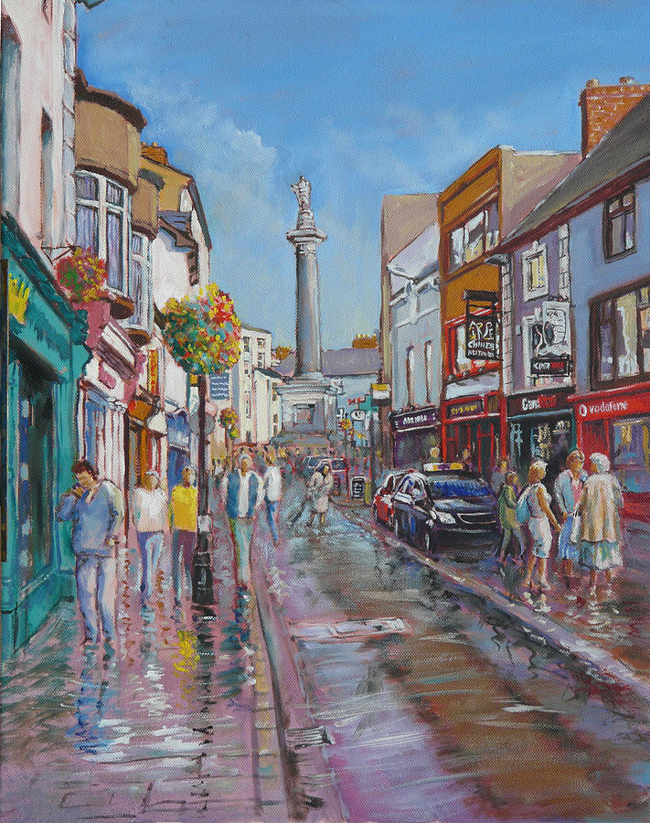 Landscape Painting - OConnell Street Ennis Co Clare by TOMAS OMaoldomhnaigh