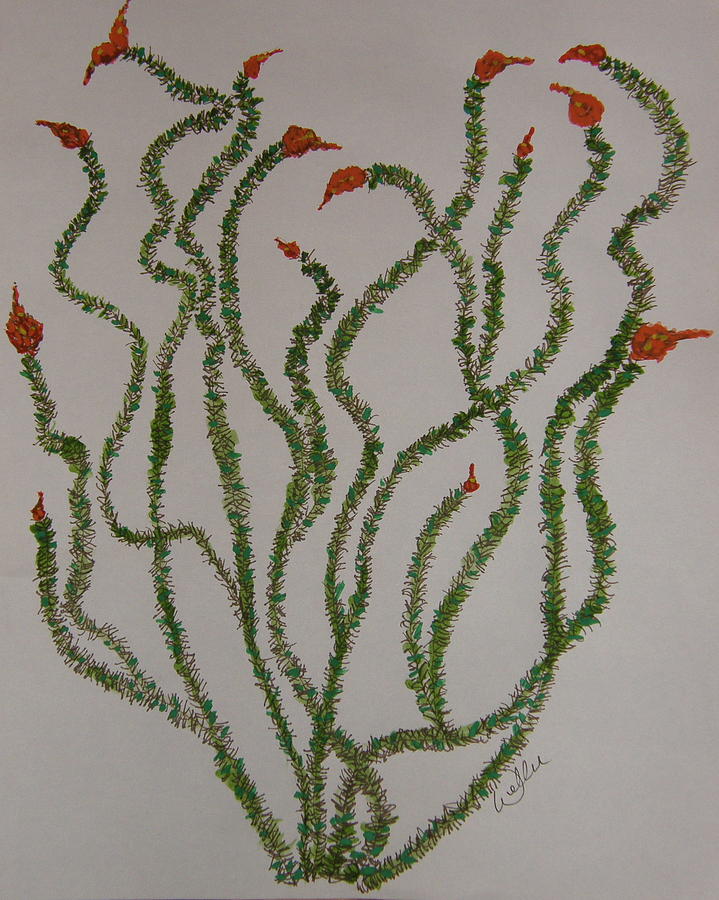 Nature Painting - Ocotillo Dance by Marcia Weller-Wenbert