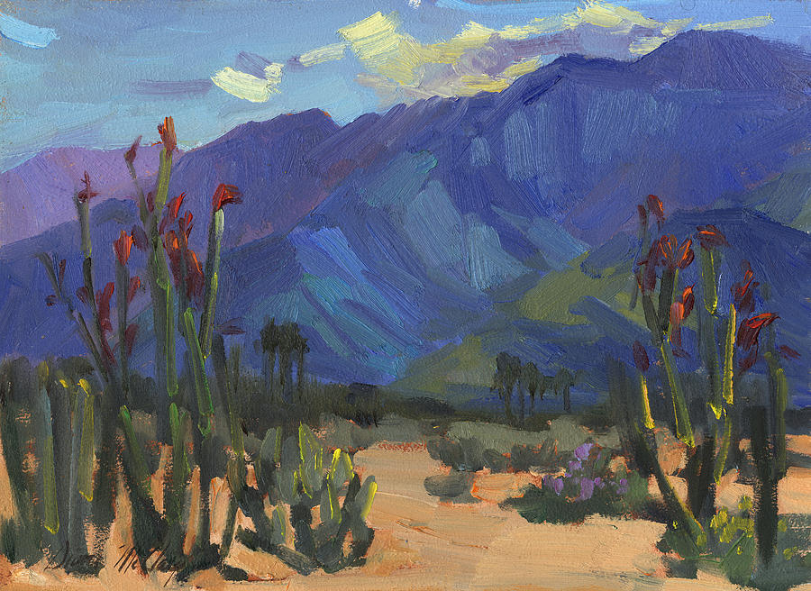 Ocotillos at Smoke Tree Ranch Painting by Diane McClary