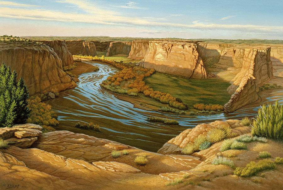 Landscape Painting - October Afternoon- Canyon DeChelly by Paul Krapf