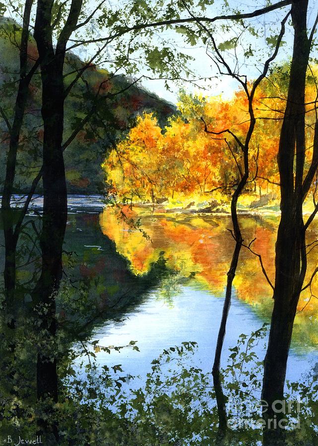 Barbara Jewell Painting - October At Ohiopyle by Barbara Jewell