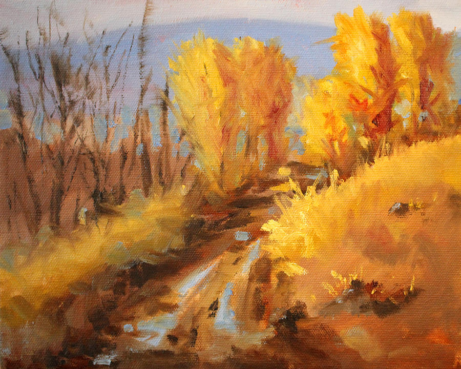 Fall Painting - October Hill by Nancy Merkle