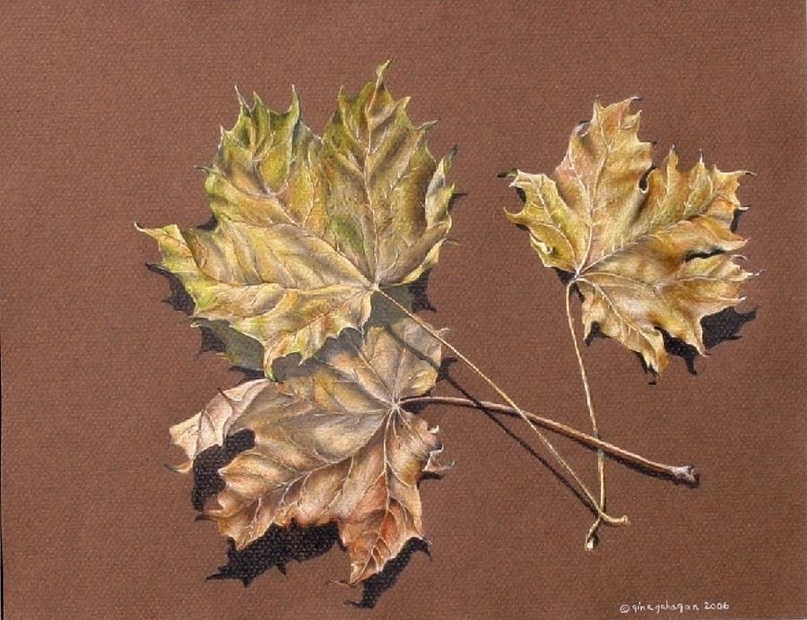 Nature Painting - October Leaves by Gina Gahagan