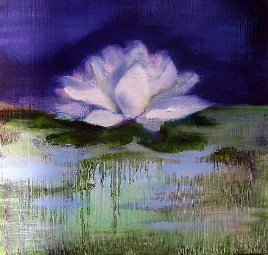 October Lotus Painting by Kate Hungerford