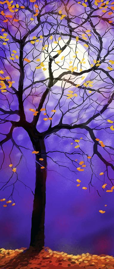 Fall Digital Art - October Night by Sharon Marcella Marston