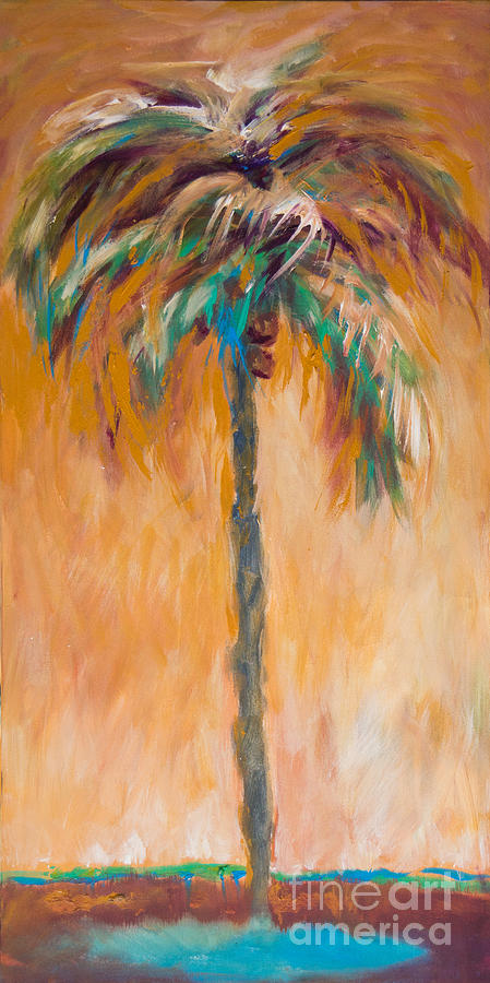 October Palm Painting by Linda Olsen
