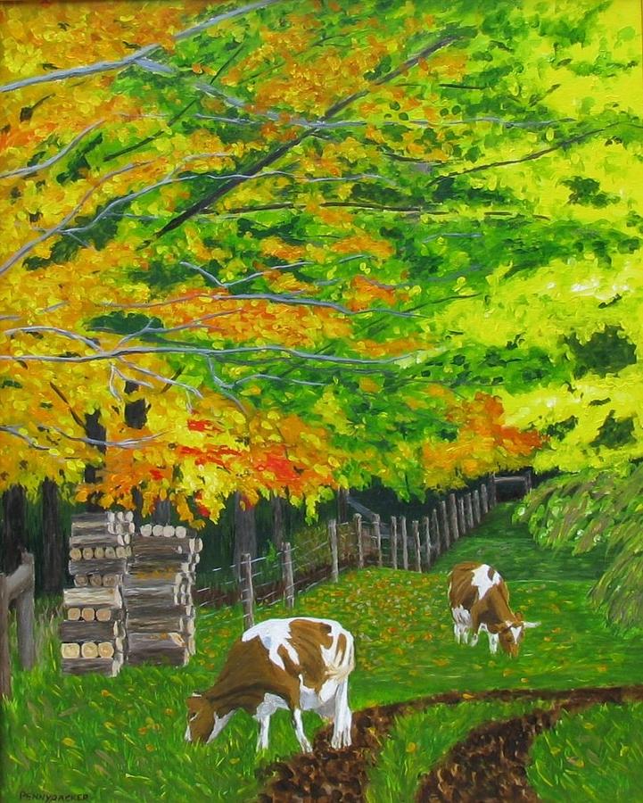 October Pasture Painting by Barb Pennypacker