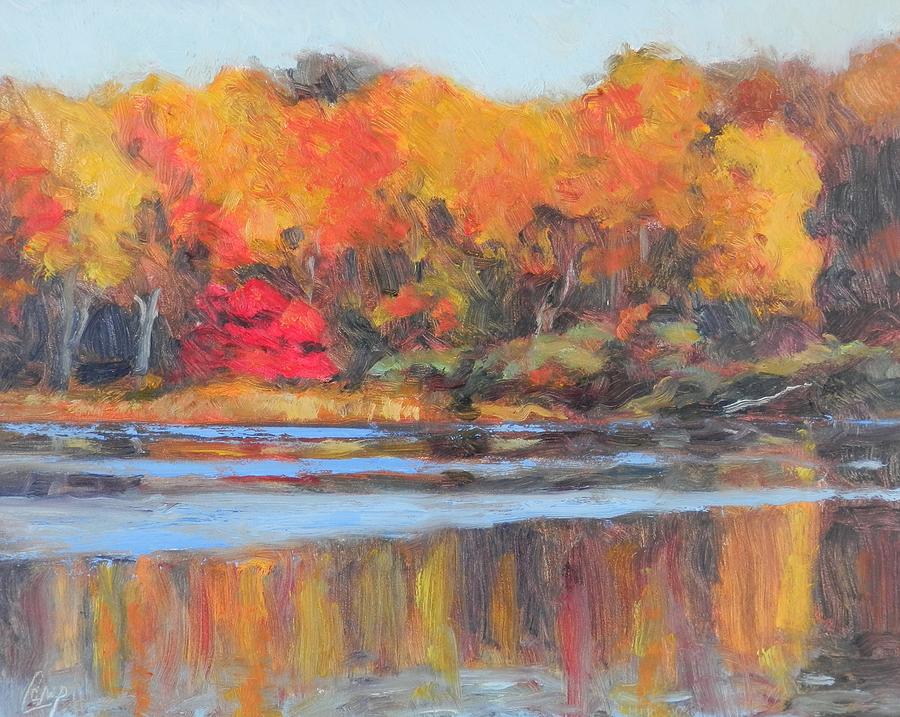 October Pond Painting by Michael Camp