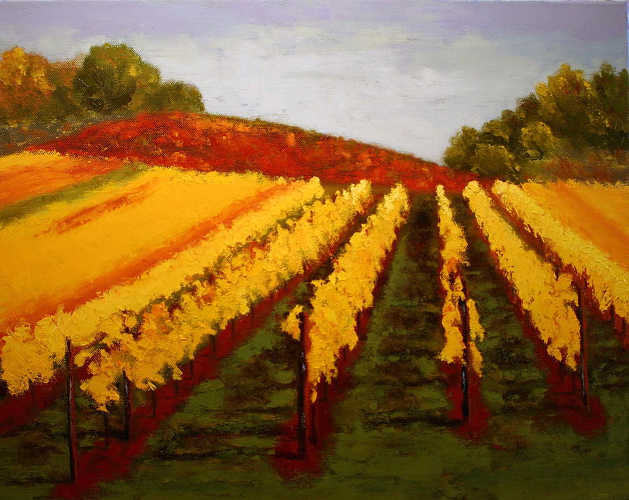 October Vineyard Painting by Nancy Jolley