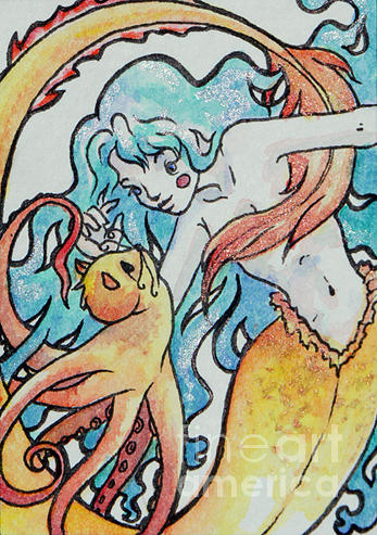 Mermaid Painting - Octocat by Jaime Andrews