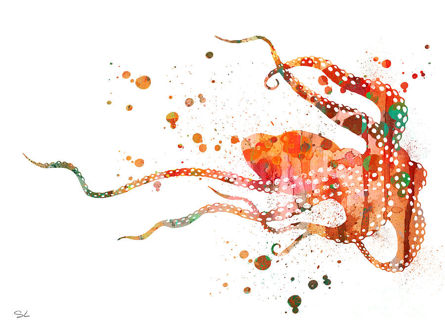 Octopus Painting - Octopus 2 by Watercolor Girl