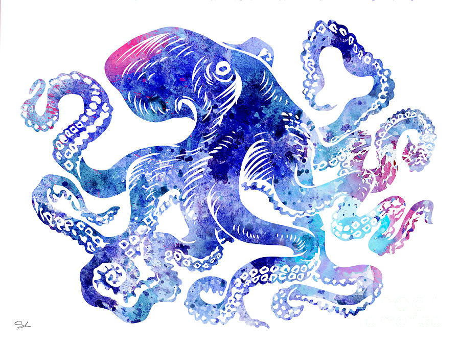 Octopus Painting - Octopus 5 by Watercolor Girl