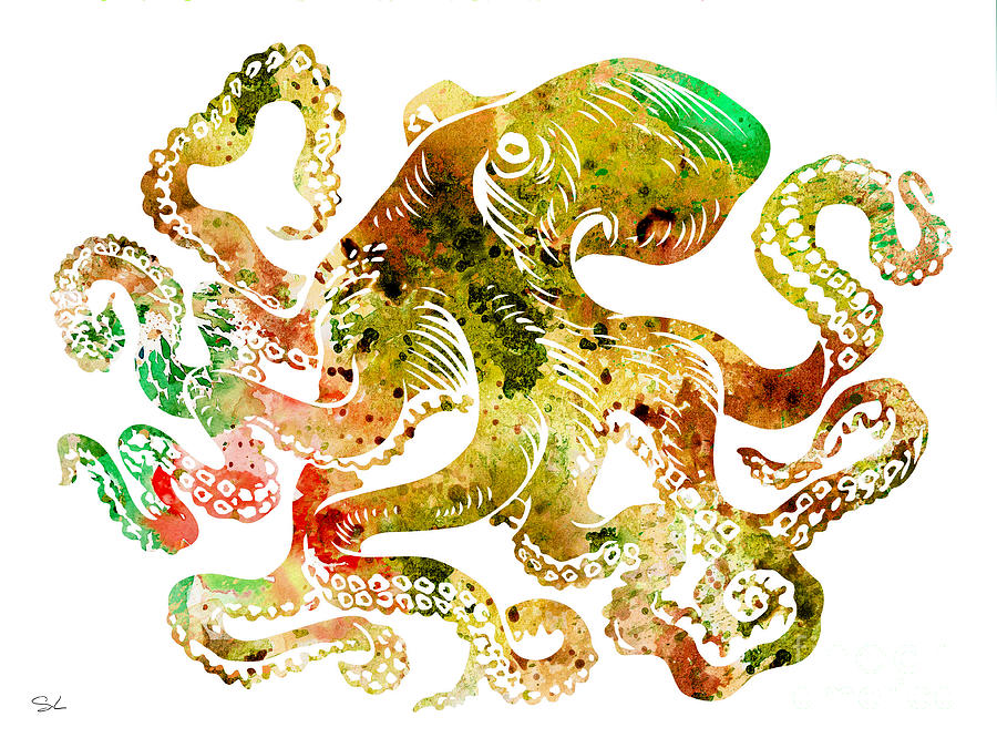 Octopus Painting - Octopus 6 by Watercolor Girl