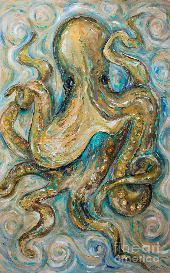 Octopus Painting - Octopus Tango by Linda Olsen