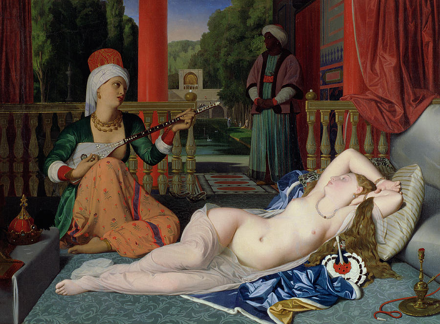 Odalisque with Slave Painting by Ingres