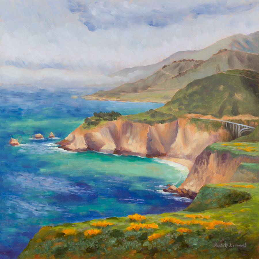 Landscape Painting - Ode to Big Sur by Karin  Leonard