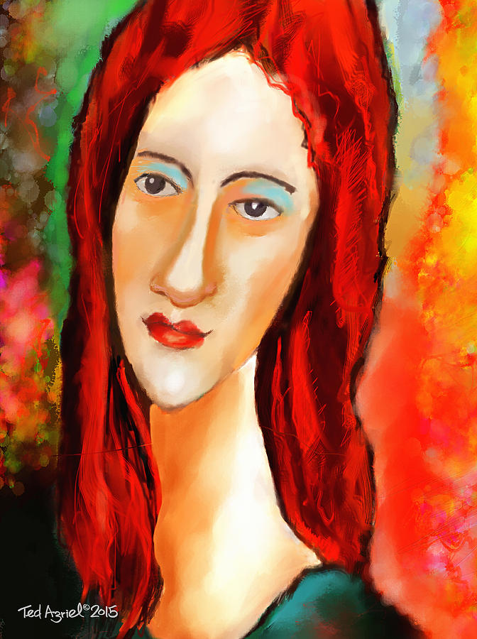Ode to Modigliani Painting by Ted Azriel