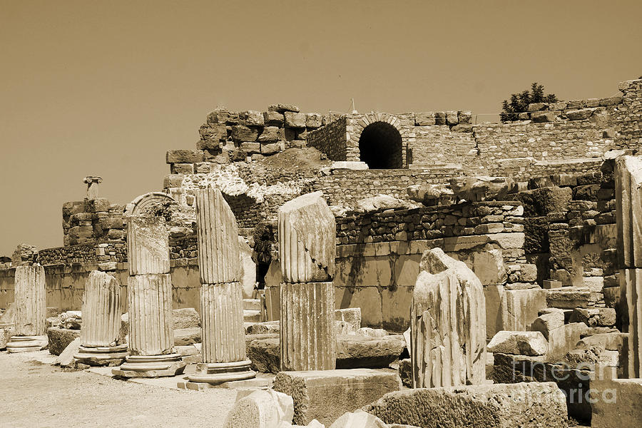 Odeon Ephesus - Sepia Photograph by Christiane Schulze Art And Photography
