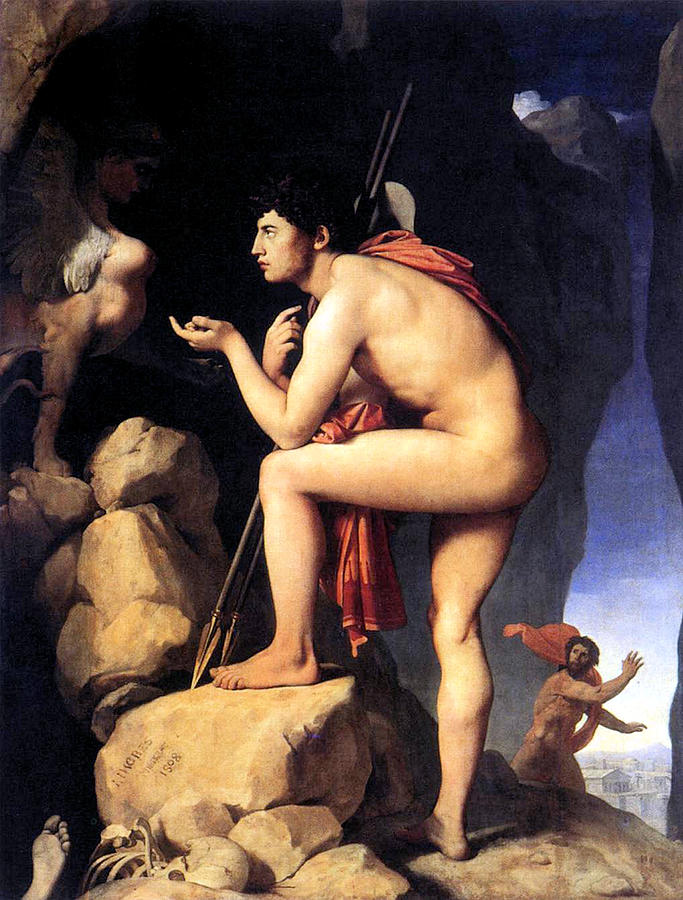 Oedipus Solves the Puzzle Painting by Jean Auguste Dominque Ingres