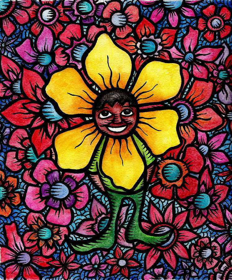 Of Petals and Hope Sonny Sunflower Triumphs Over Bullying Painting by Marconi Calindas