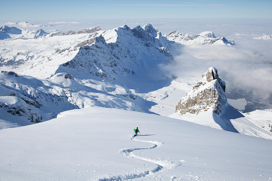 Off-piste Skier In Powder Snow Photograph by Geir Pettersen