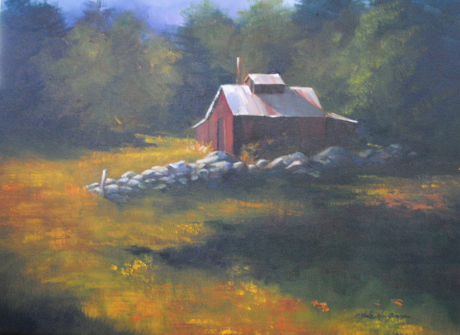 Farm Painting - Off Season by Christine Hodecker-George
