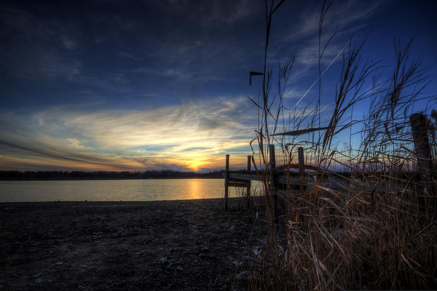 Off Season Sunset at the Lake Photograph by David Dufresne