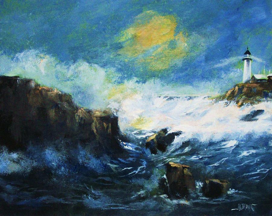 Off Shore Breakers at Dusk Painting by Al Brown