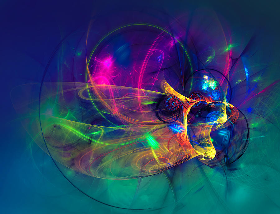 Off The Hook - Colorful Fish Abstract Art Digital Art by Modern Abstract
