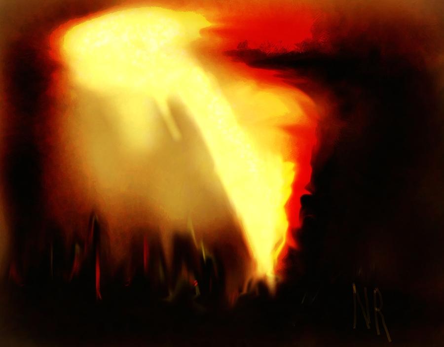 Abstract Digital Art - Offering To the Fire Gods by Naomi Richmond