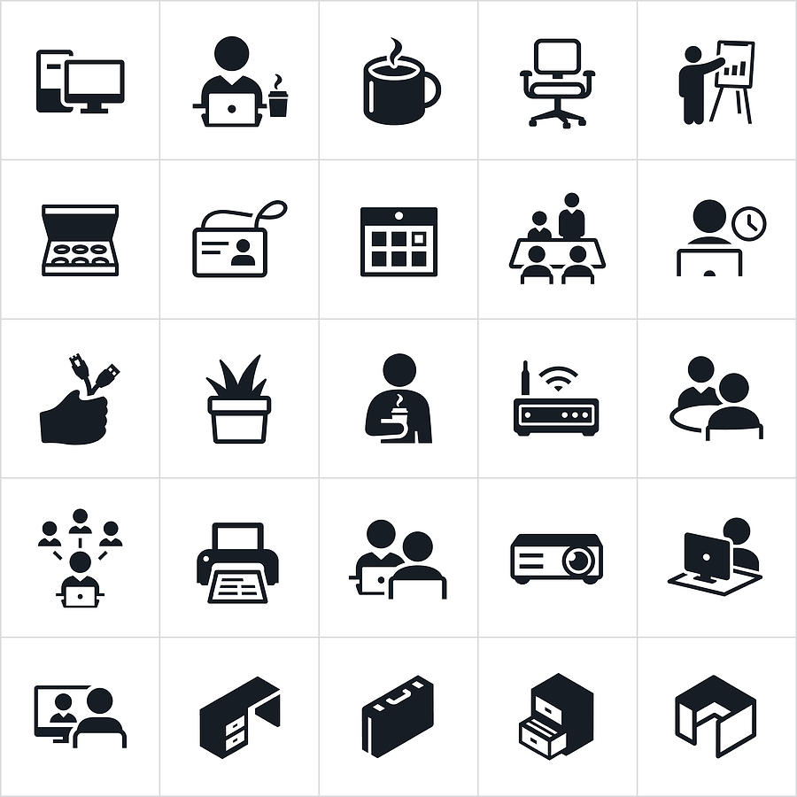 Office Icons Drawing by Appleuzr