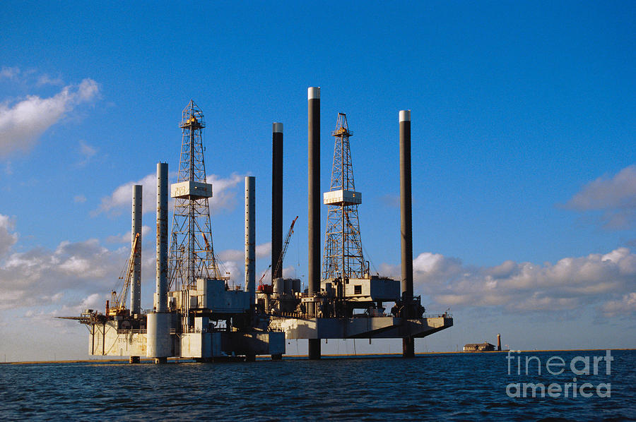 Industry Photograph - Offshore Oil Drilling Platform by Gregory G. Dimijian, M.D.