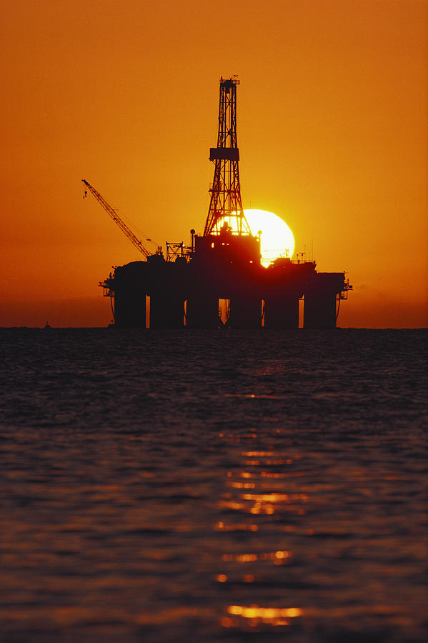 Offshore Oil Rig At Sunset Photograph by Phillip Hayson