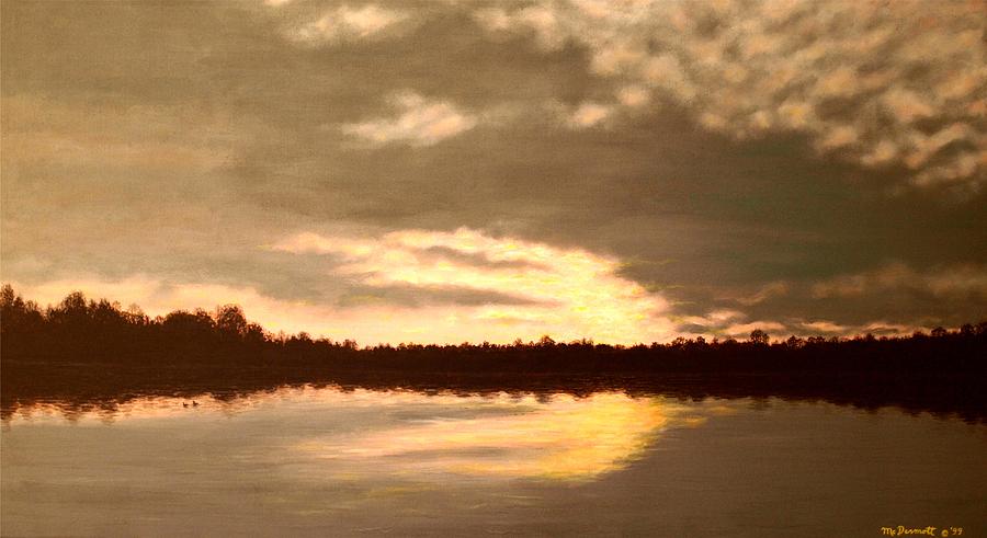Offshore Sunset # 2  Painting by Kathleen McDermott