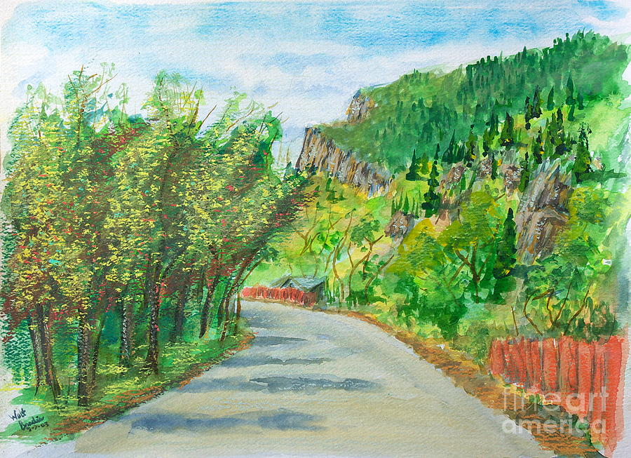 Ogden Canyon Road Painting by Walt Brodis