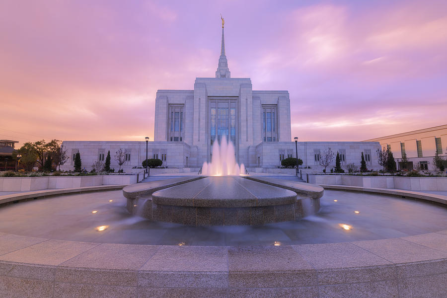 Sunset Photograph - Ogden Temple I by Chad Dutson