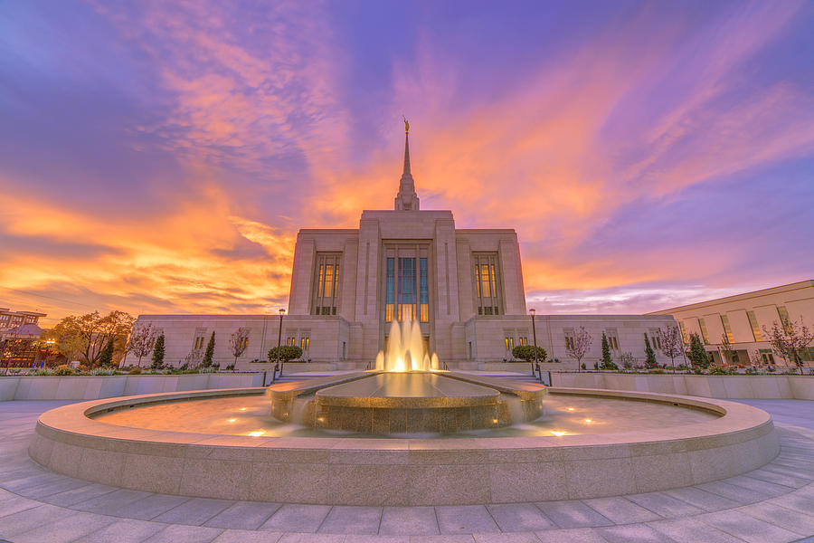 Ogden Temple Sunset Photograph by Dustin LeFevre
