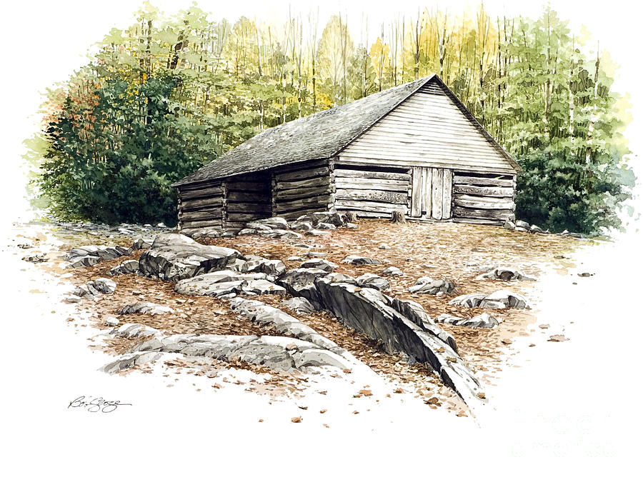 Ogle Barn - 1880 Painting by Bob  George