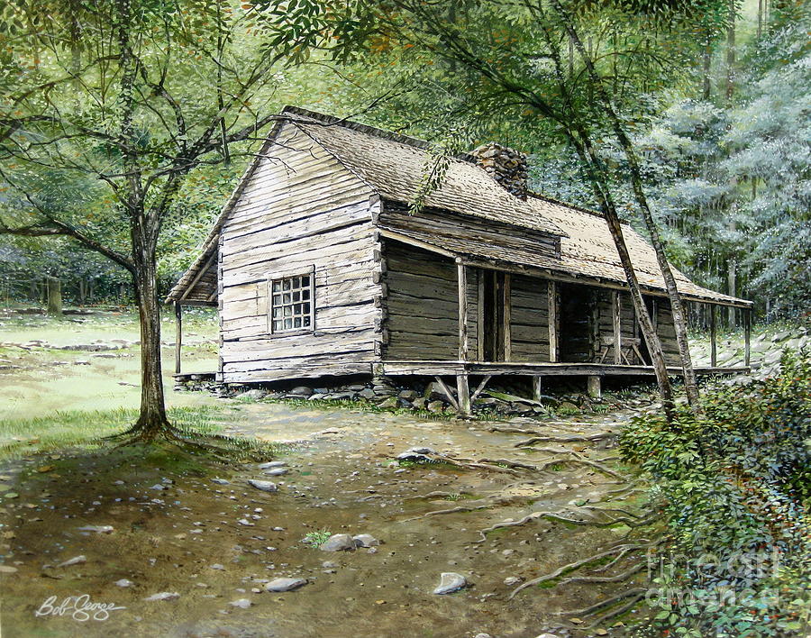 Ogle Cabin Painting by Bob  George