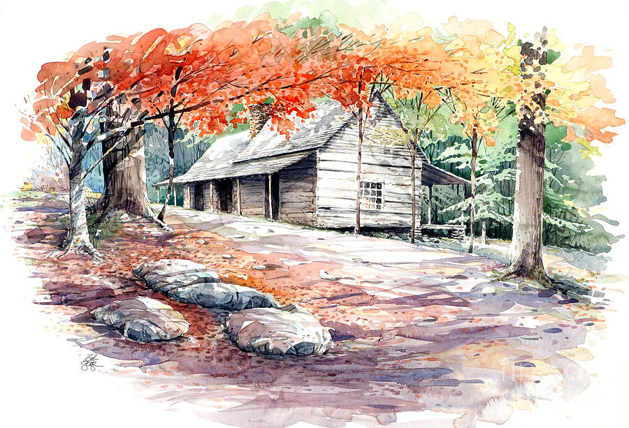 Ogle Farmhouse Painting by Bob  George