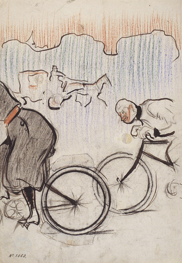Bicycle Drawing - Oh. cycling by Ramon Casas