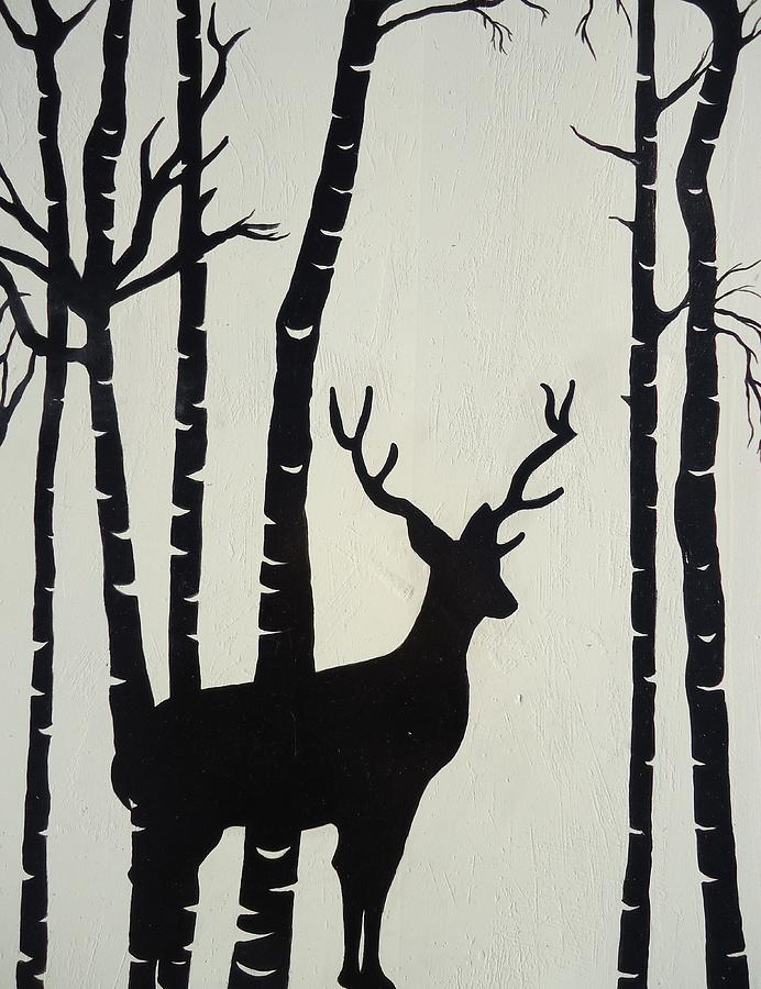 Oh Deer Painting by Leslie Manley