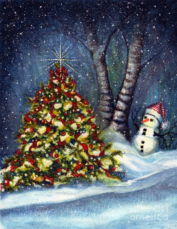 Oh my. A Christmas tree Painting by Janine Riley