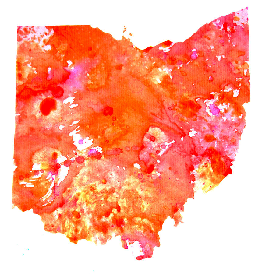 Map Digital Art - Ohio by Brian Reaves